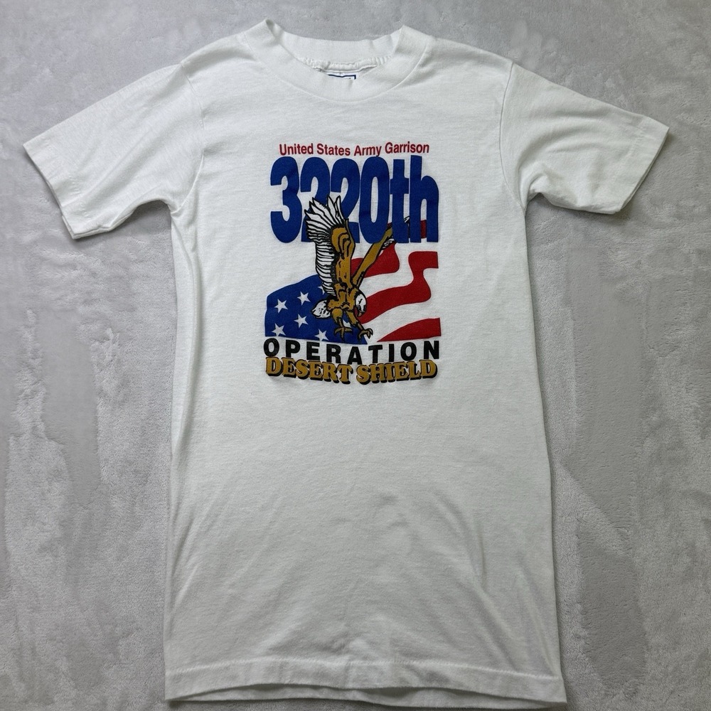 Vintage Operation Desert Shield 1990 Army Garrison USA Made T Shirt Small